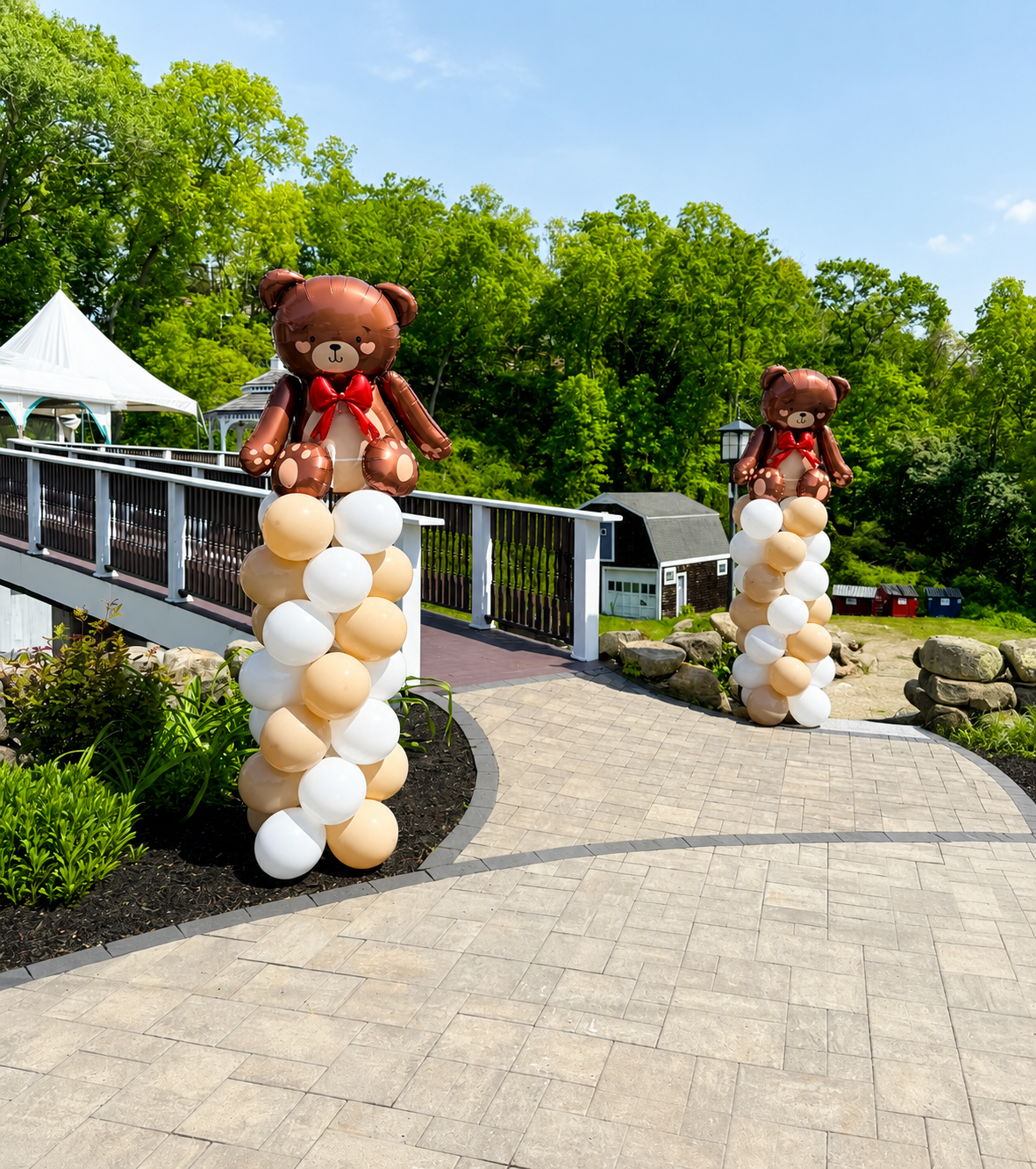Cedarwood Events Baby Shower Bear Signature Teddy Bear Balloon Column⢠| Set of 1