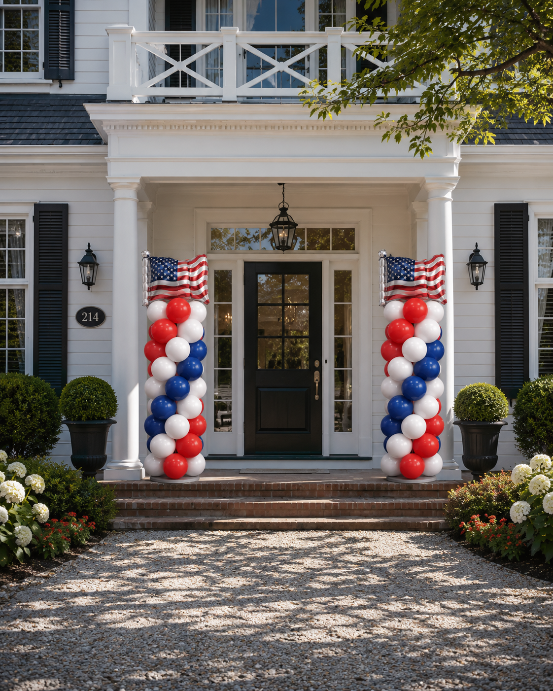 🇺🇸 Patriotic Flag Balloon Column™ – 7ft