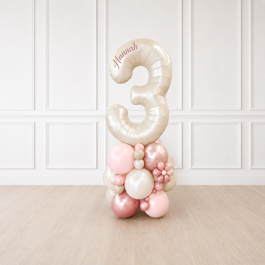 ✨ Signature Milestone Number™ | Personalized Balloon Stack