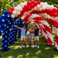 🇺🇸 Stars & Stripes Freedom Tunnel™ | 25-Foot Patriotic Balloon Arch