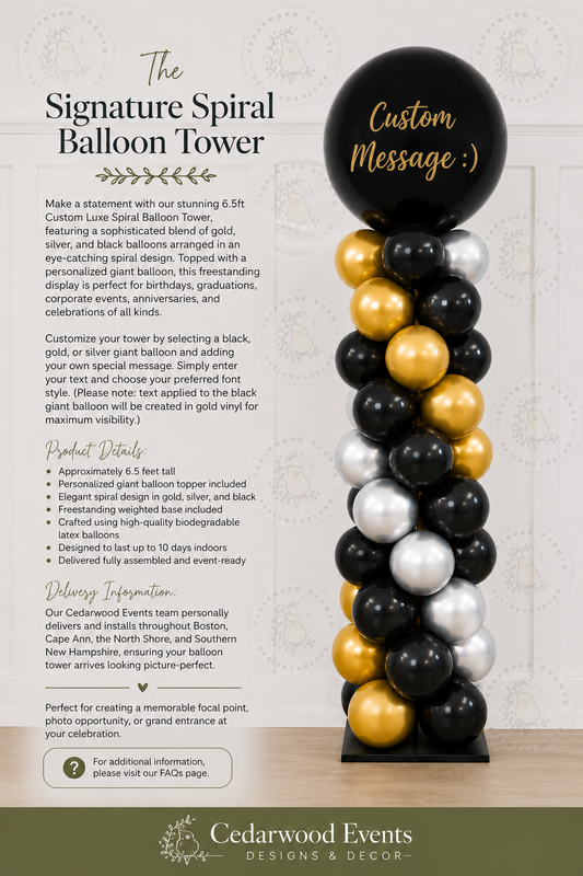 The Signature Spiral Balloon Tower - Graduation Style