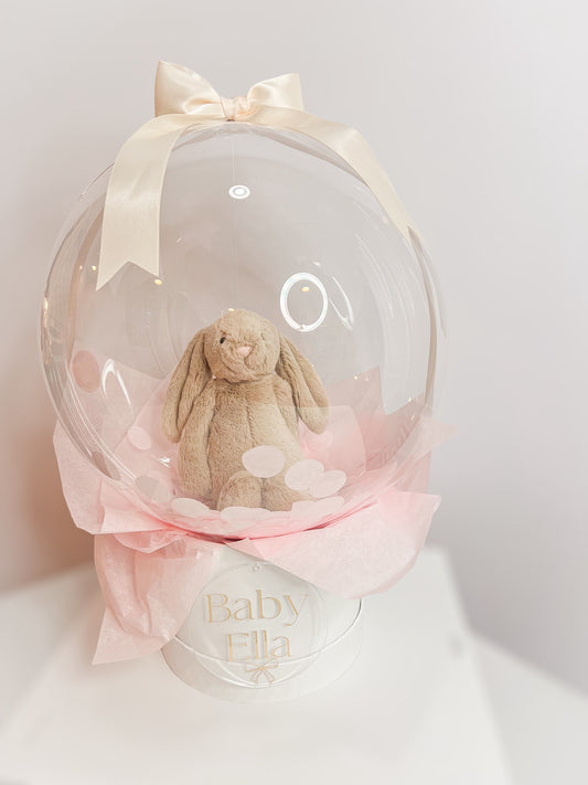 Personalized Jellycat in a Bubble Balloon